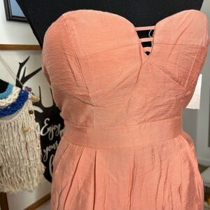BCBGeneration Peach Strapless Mini Dress